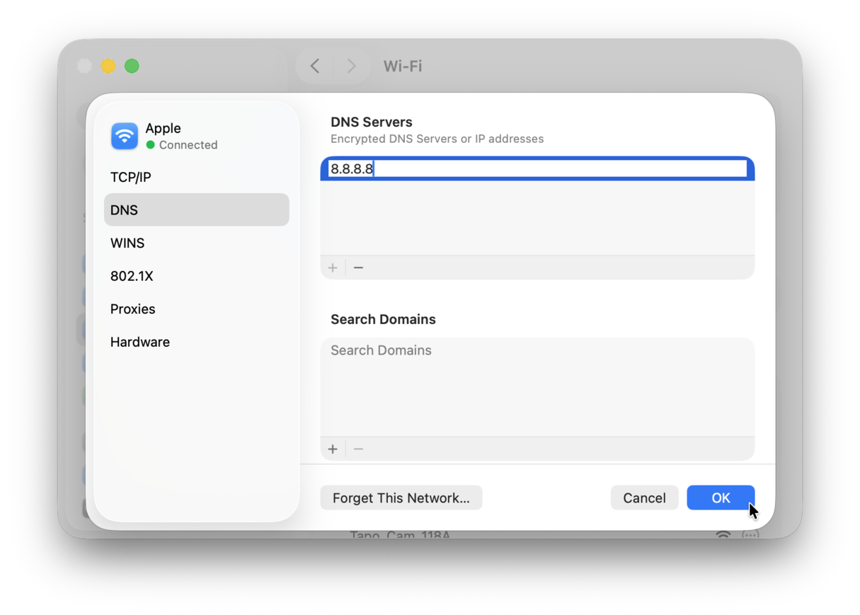 How to add DNS on Mac
