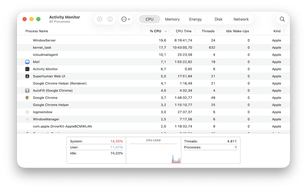 Activity Monitor on Mac