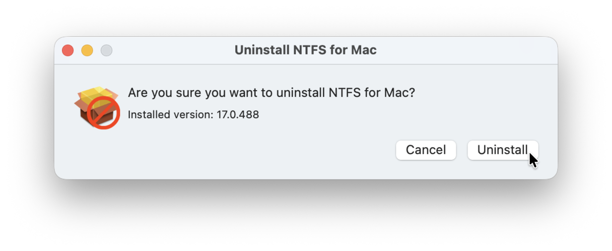 Uninstall from the Installer package