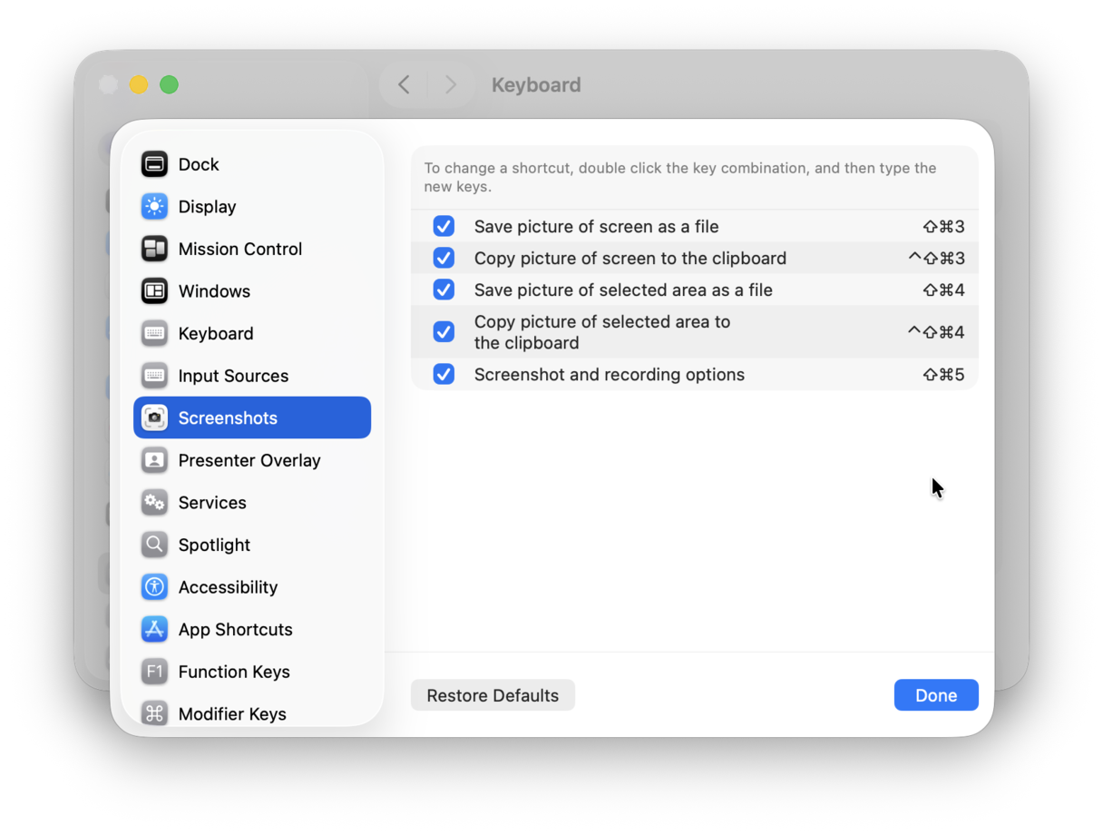 keyboard shortcut for copying