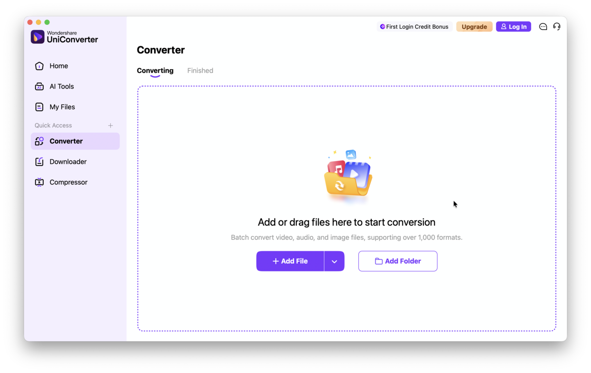 Wondershare video converter on Mac