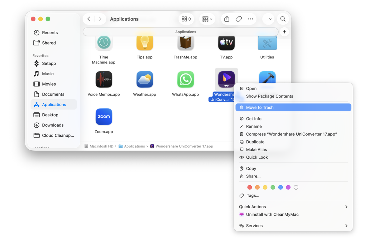 How to remove Wondershare from Mac
