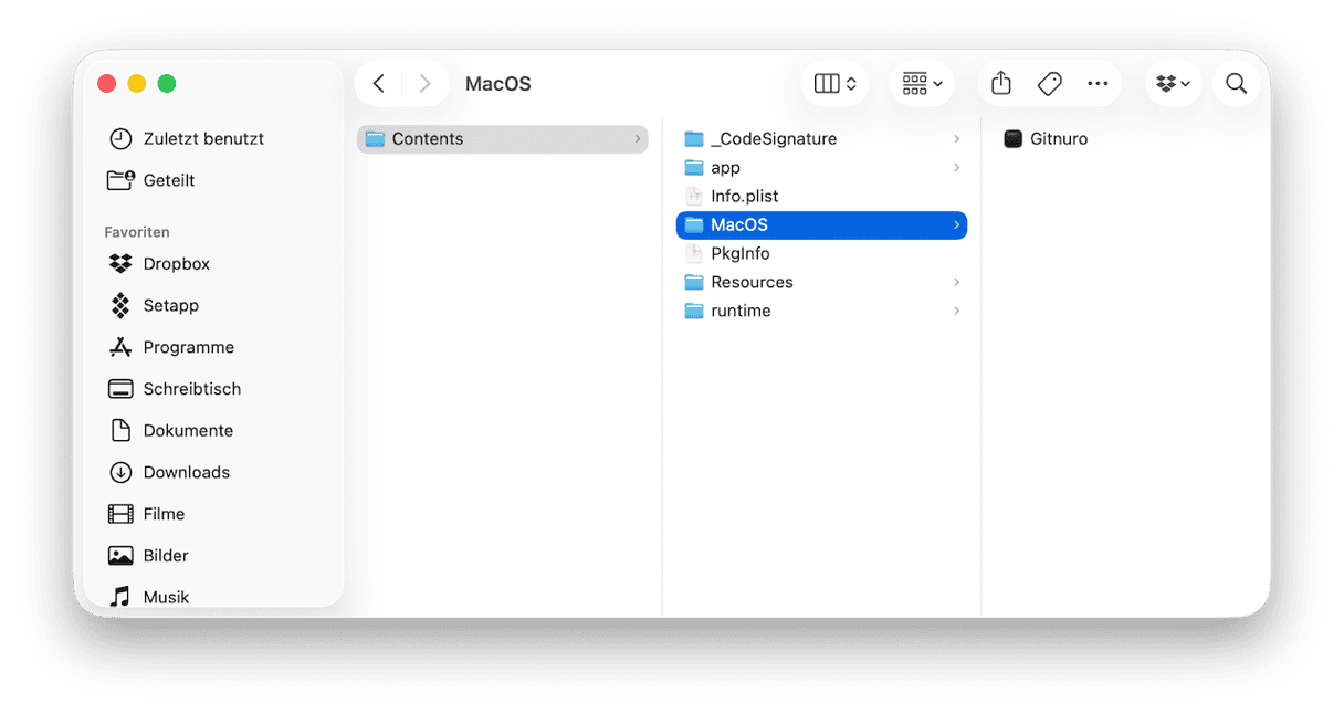 &Ouml;ffnen Sie den Finder und suchen Sie das Programm