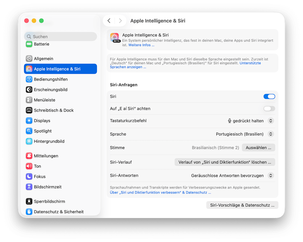 Apple Intelligence deaktivieren und reaktivieren