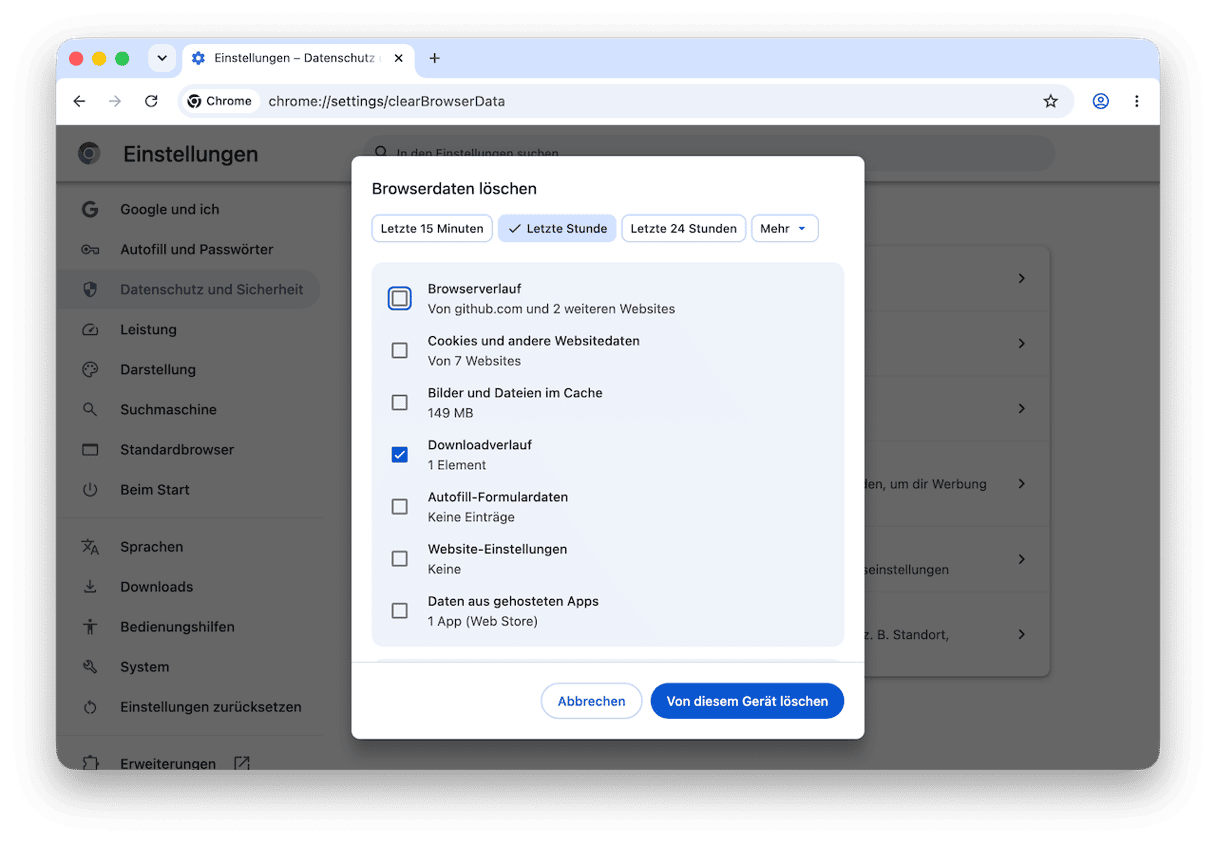 L&ouml;schen Sie den Download-Verlauf in Ihren Browsern - Chrome
