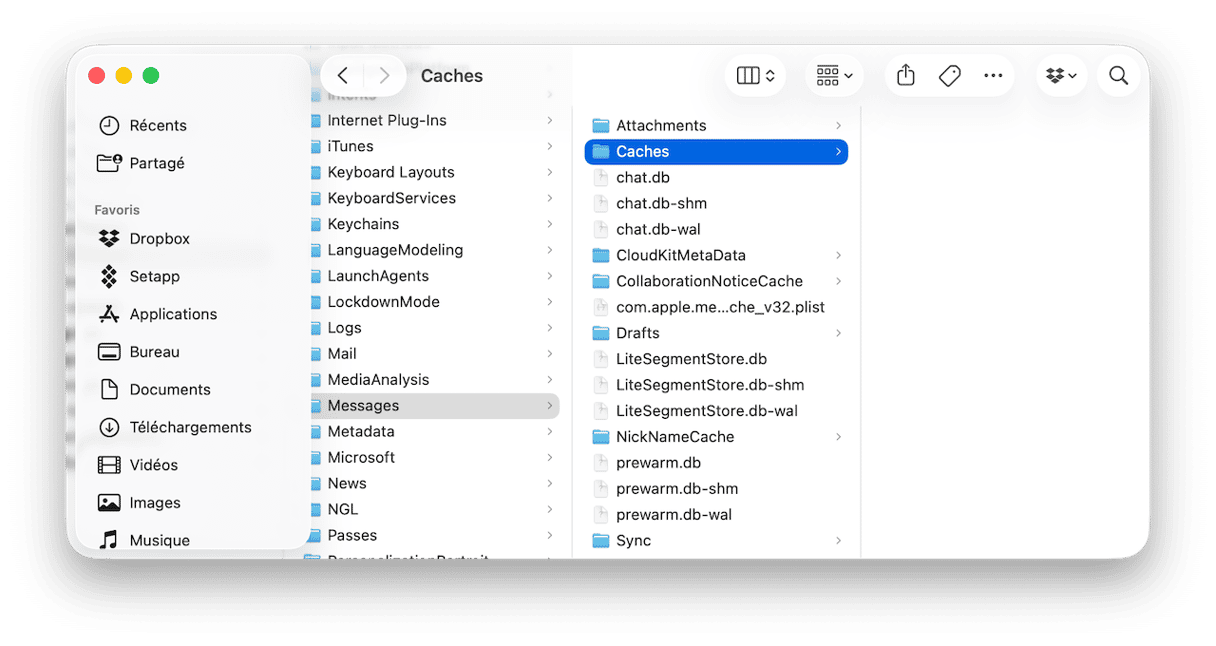 Comment supprimer manuellement les caches d'iMessage