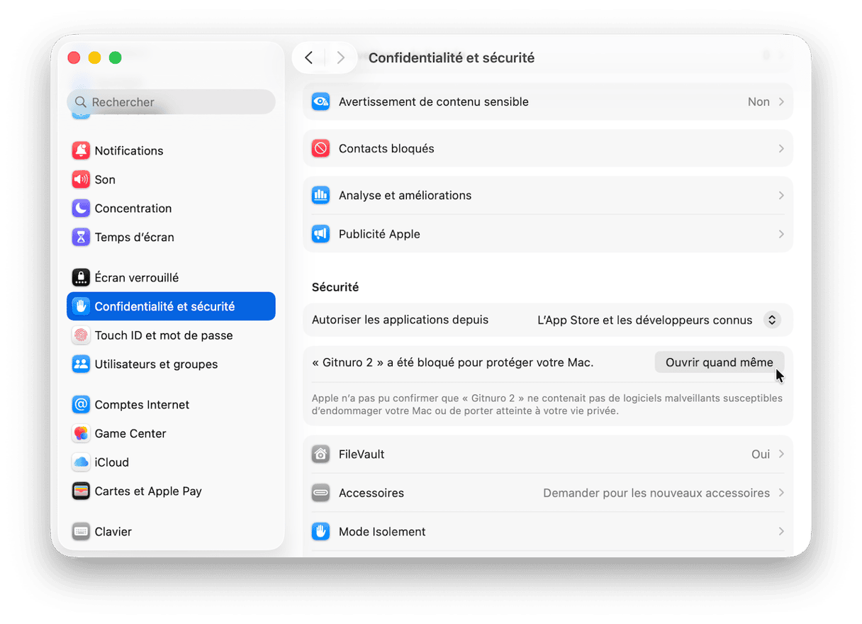 Comment forcer l'ouverture d'une application sur Mac