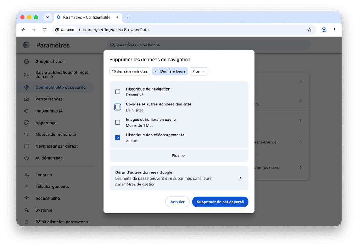 Effacez l'historique des t&eacute;l&eacute;chargements dans vos navigateurs - Chrome