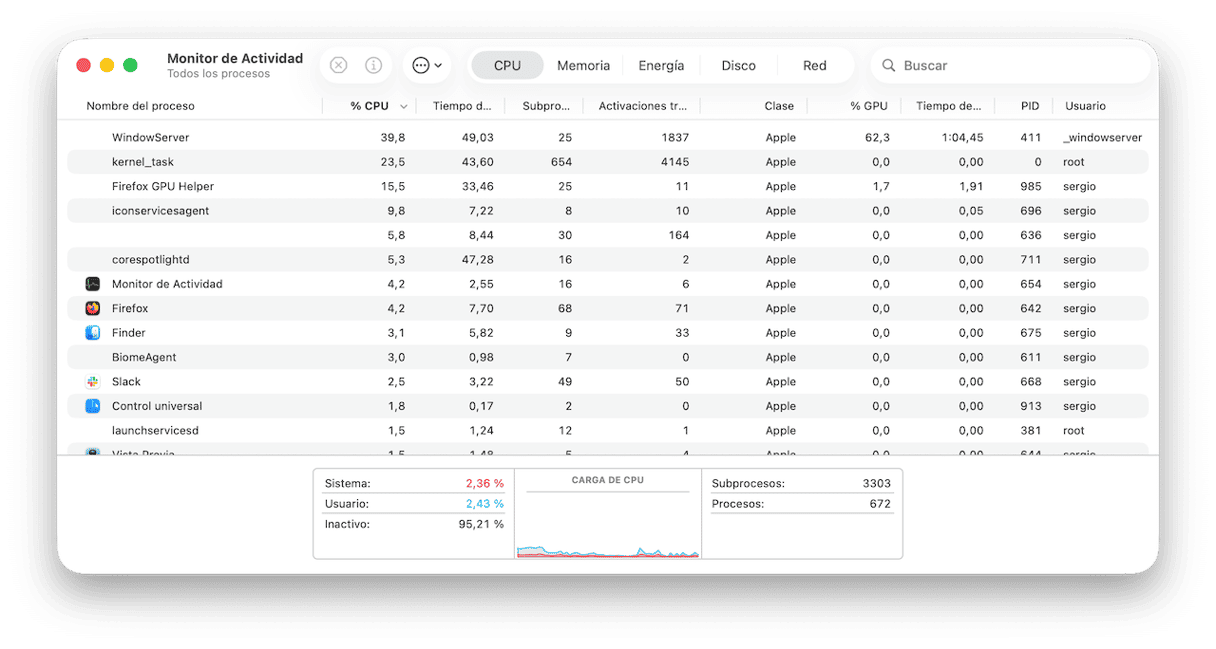 Si no quieres usar una app de terceros, puedes usar el Monitor de Actividad