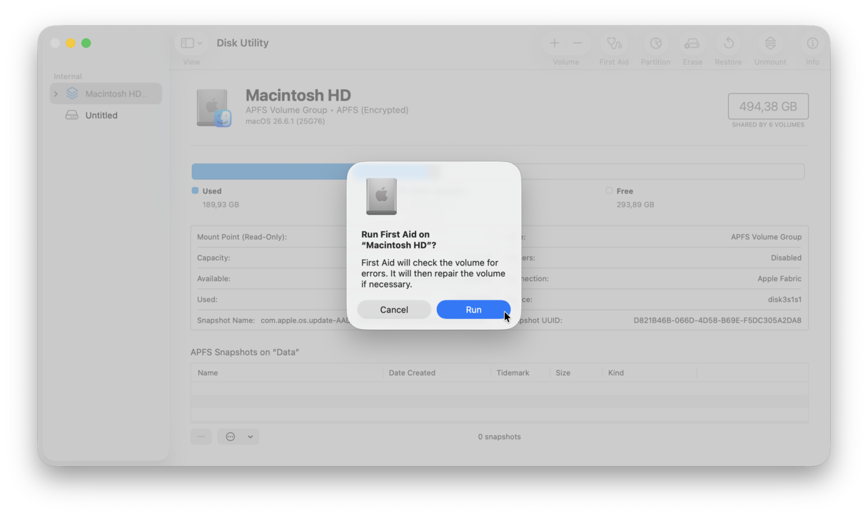 How to Run First Aid in Disk Utility