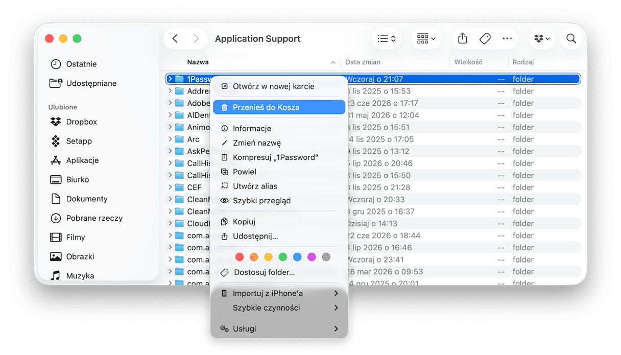 Jak usunąć folder Application Support na Macu