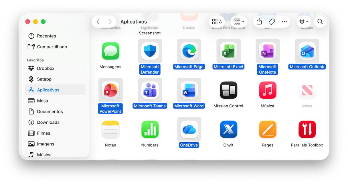Abra a pasta Aplicativos e selecione o Excel
