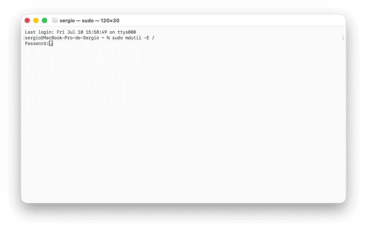 Reconstrua o &iacute;ndice de busca do Finder