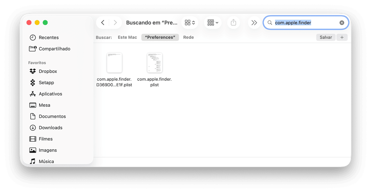 Como apagar o arquivo plist corrompido