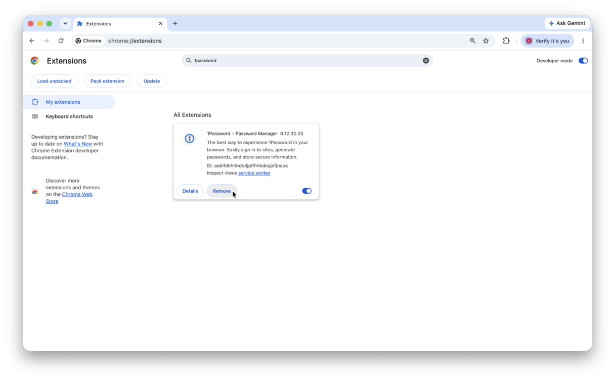 Remove from Chrome