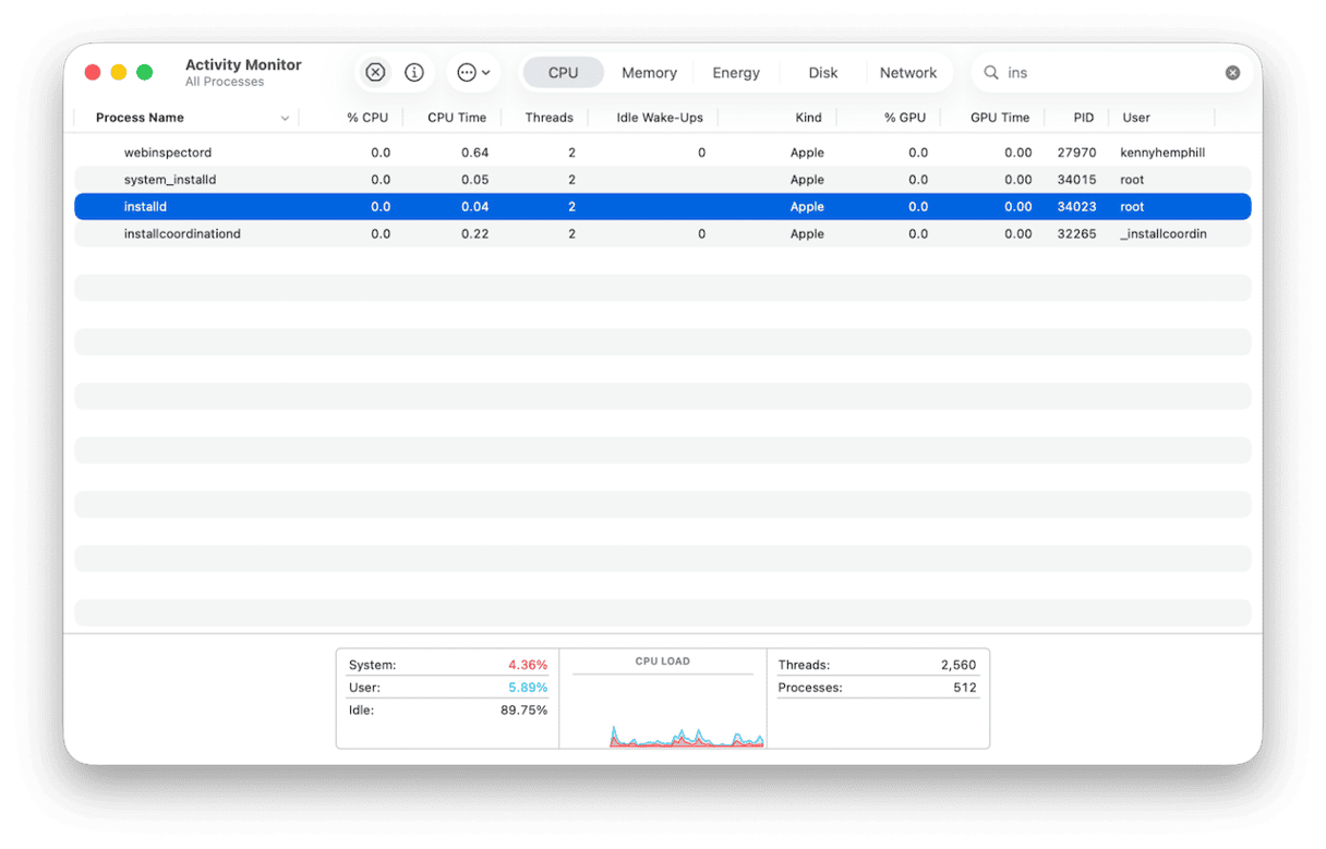 Go to Applications > Utilities and launch Activity Monitor