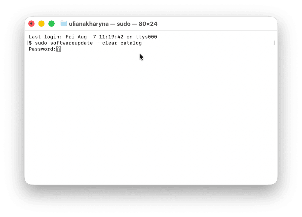 Reset the Software Update catalog via Terminal