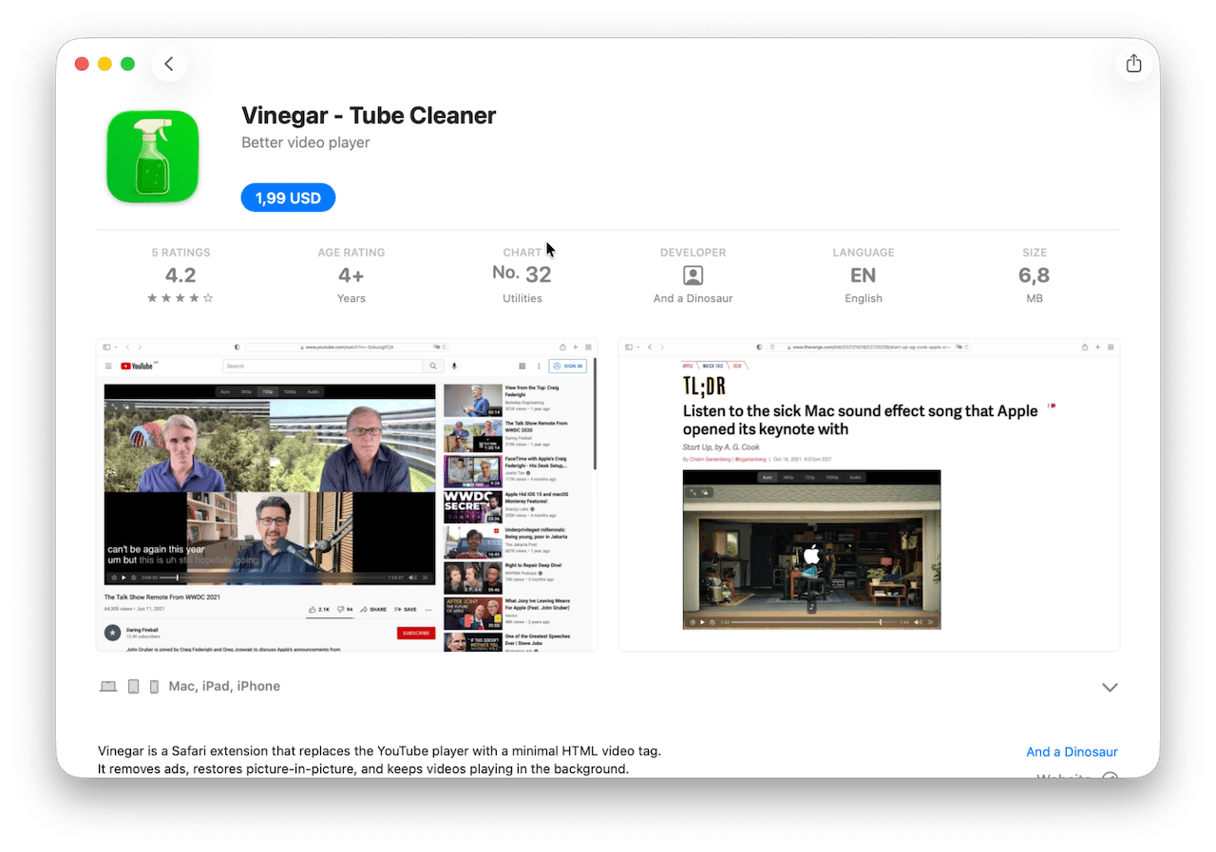 Vinegar - Tube Cleaner
