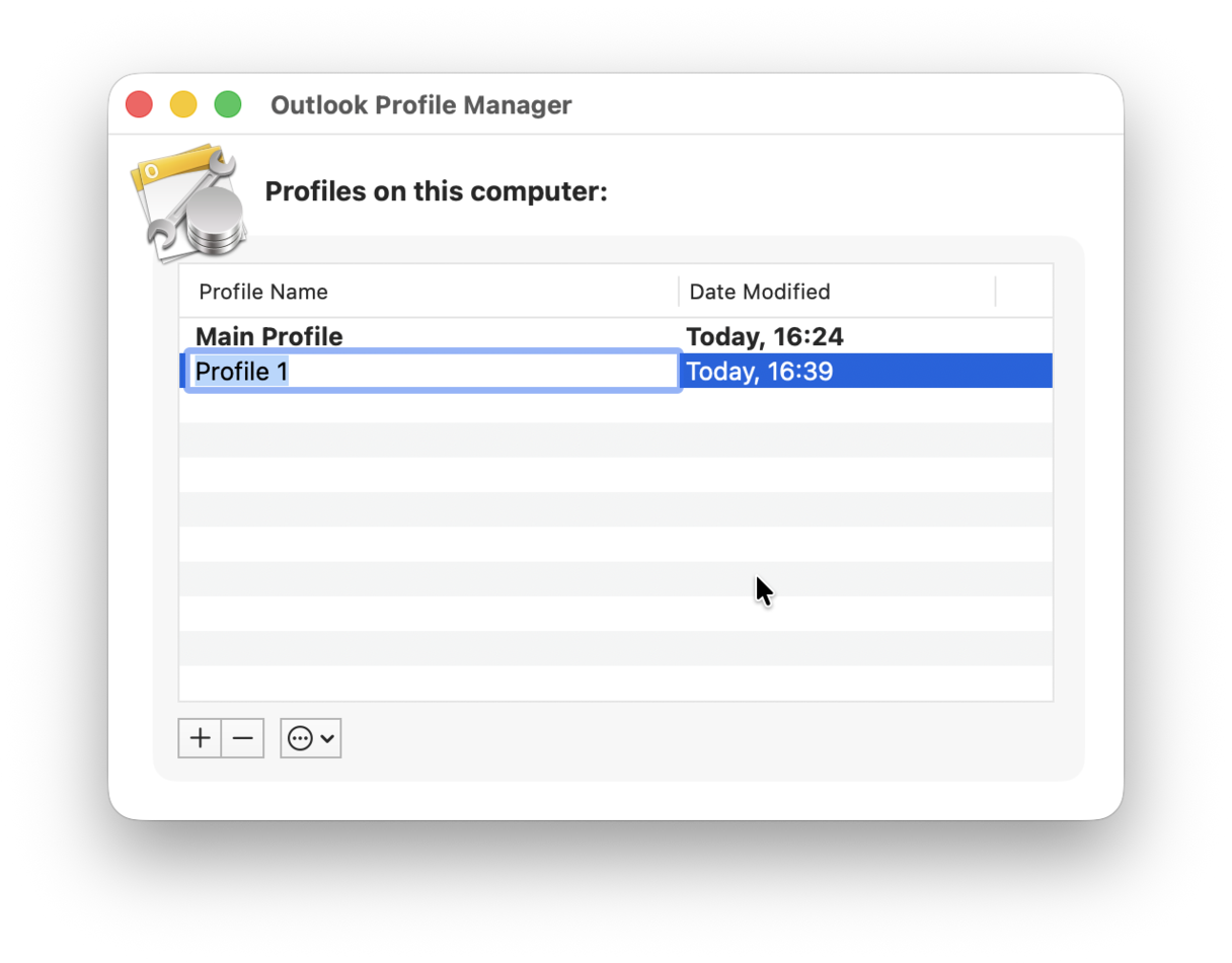 Outlook Profile Manager