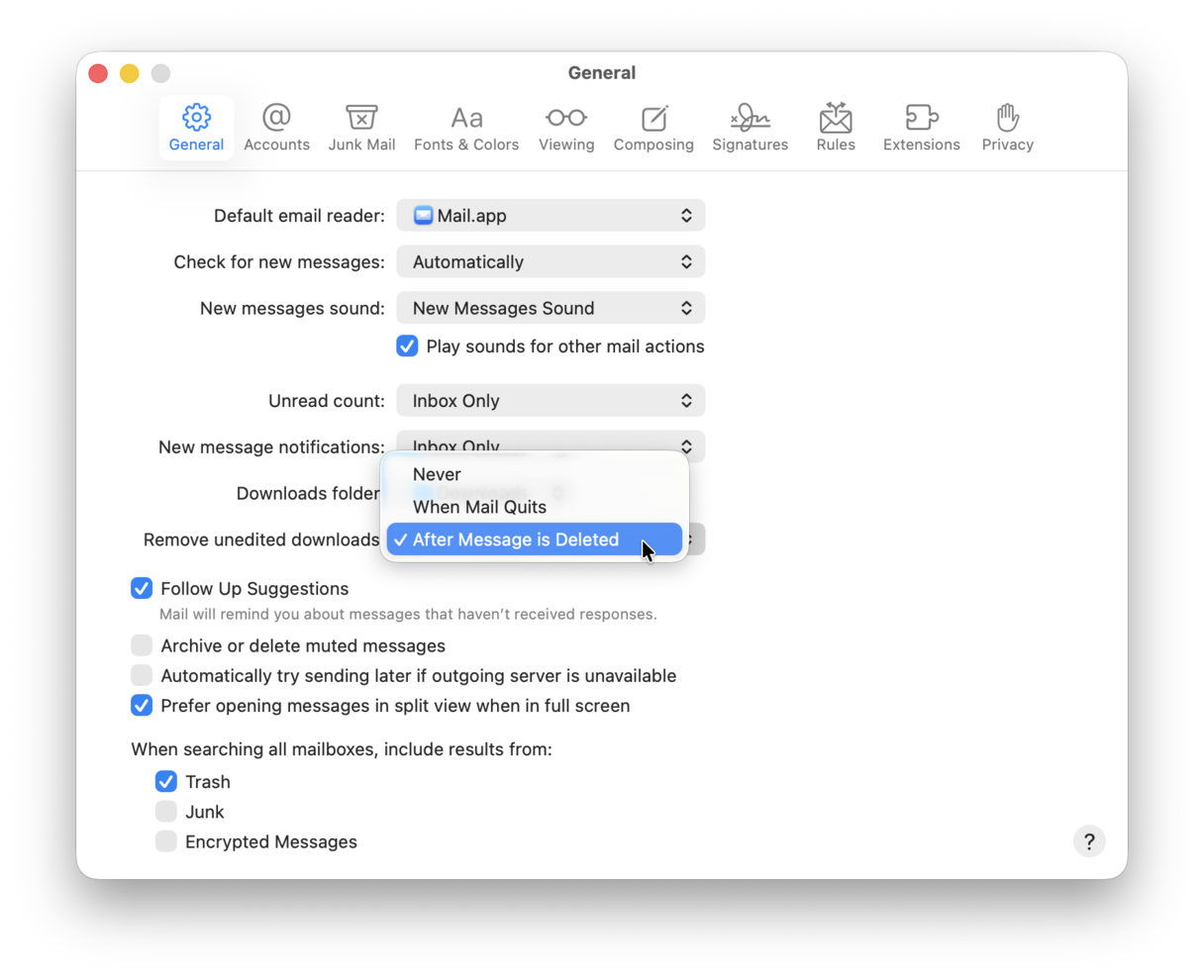 How to delete downloads automatically
