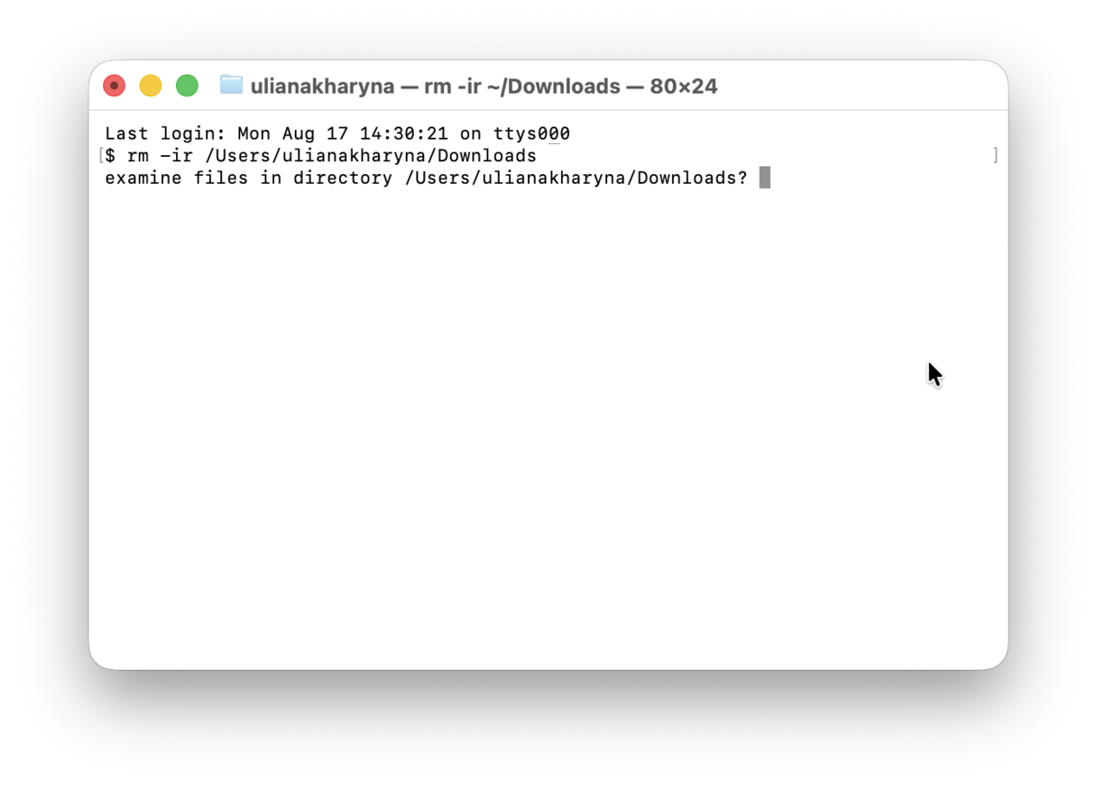 delete folders with Terminal