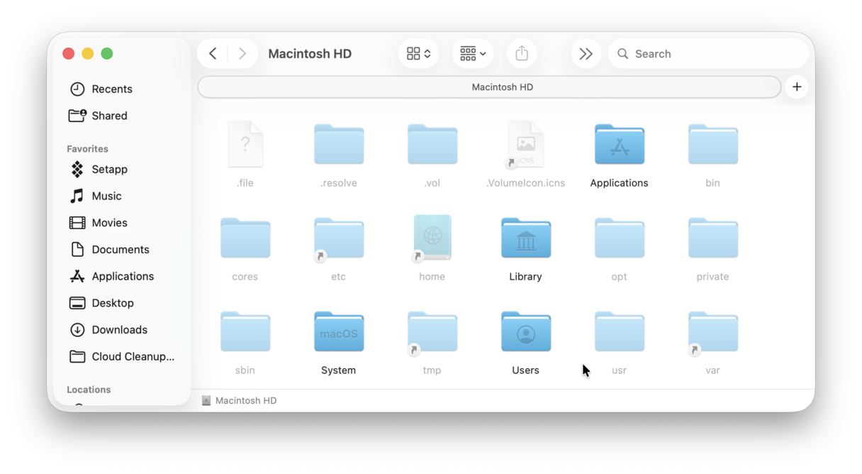 Hidden files in Library