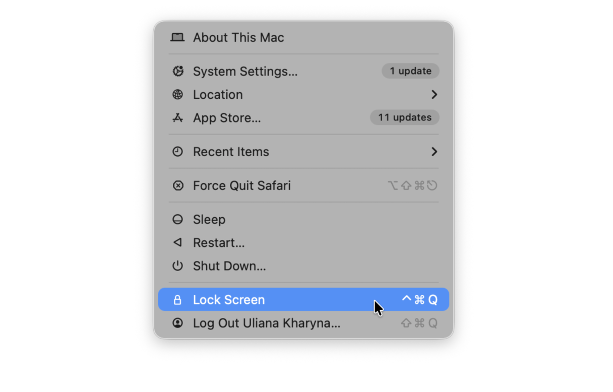 How to lock screen on Mac