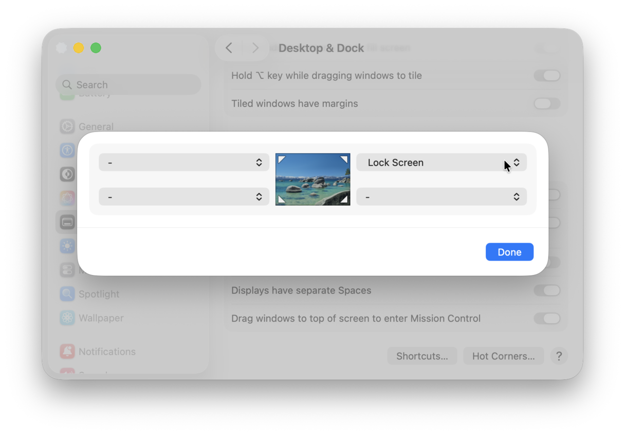 How to set up hot corners on MacBook