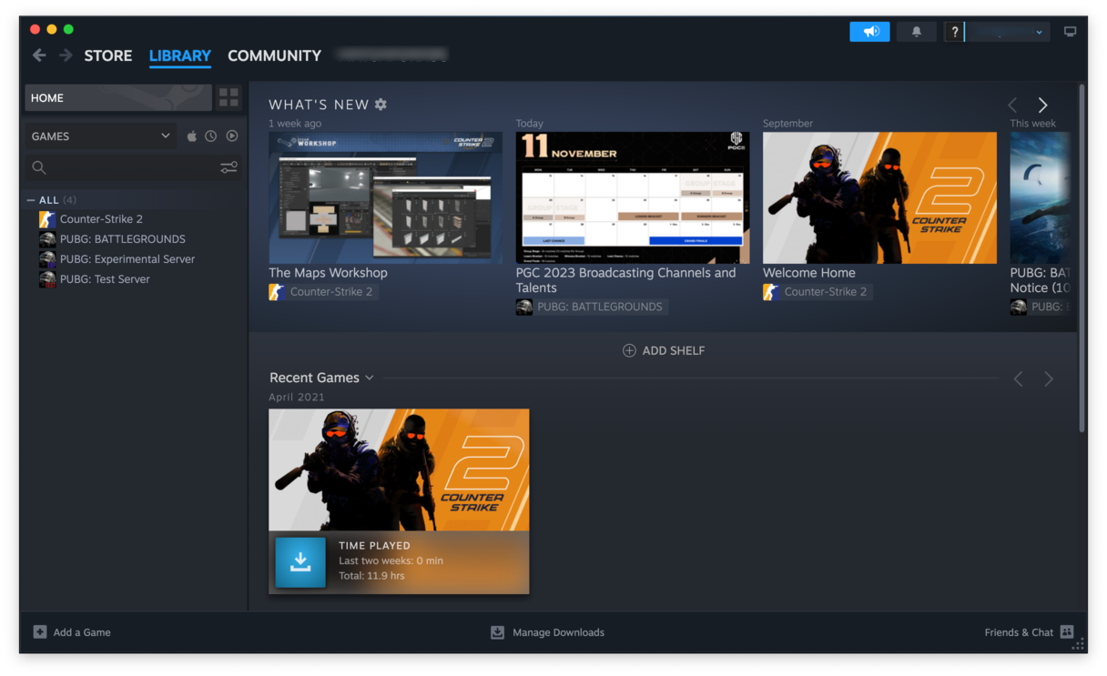 Steam app on Mac