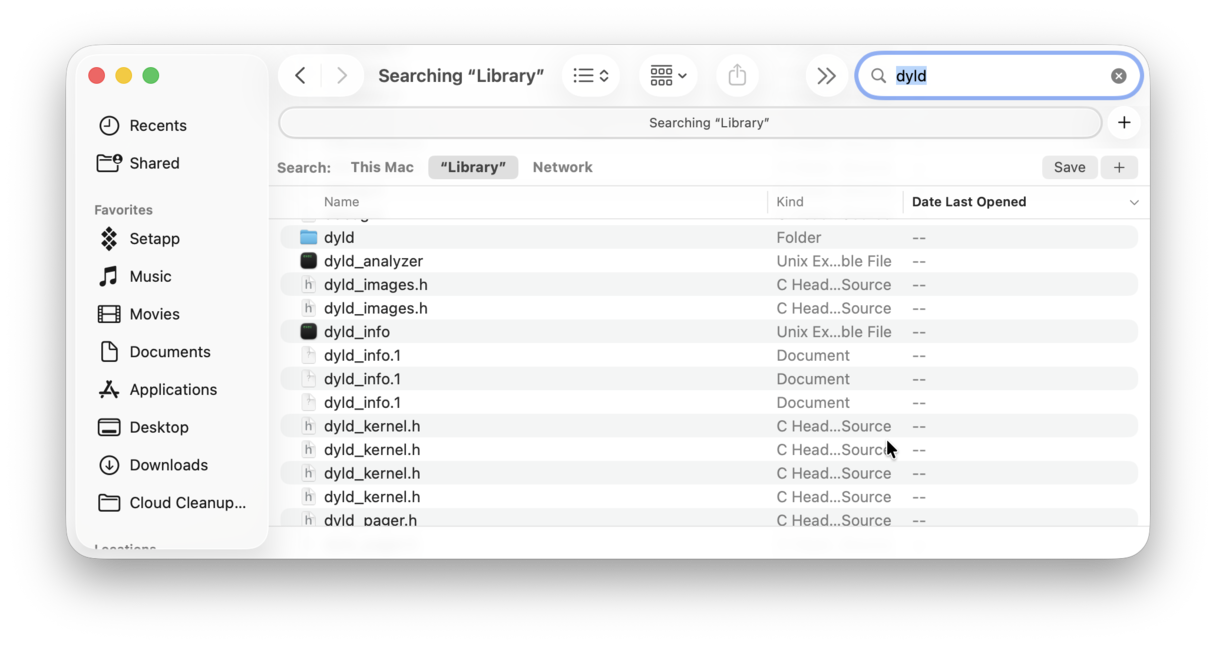 dyld folder on Mac