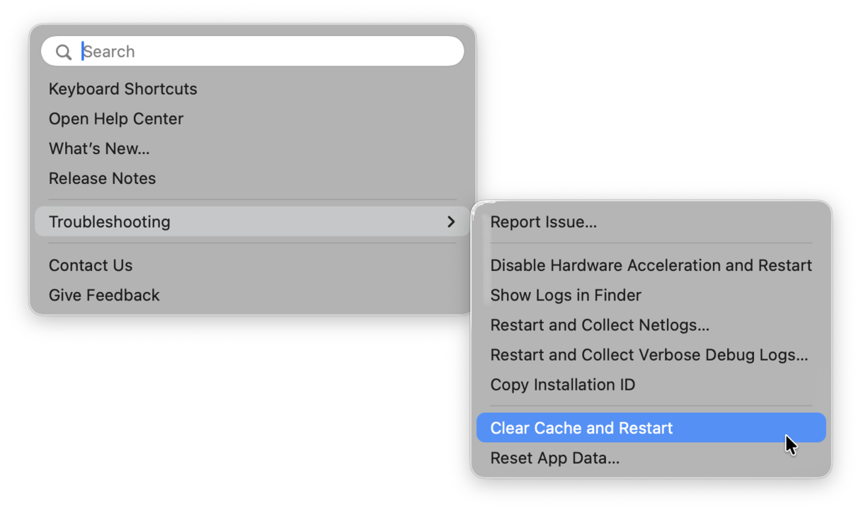 How to empty cache in Slack Desktop on Mac