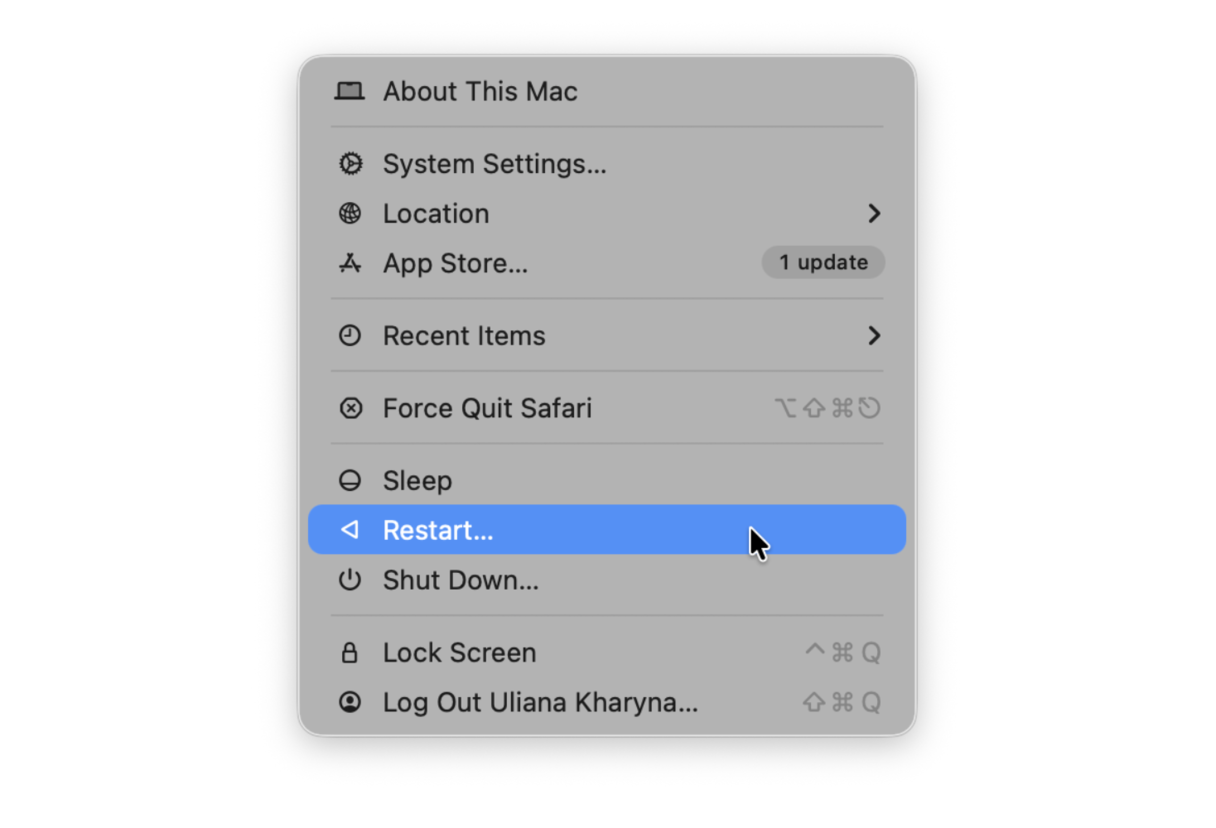 How to restart a MacBook