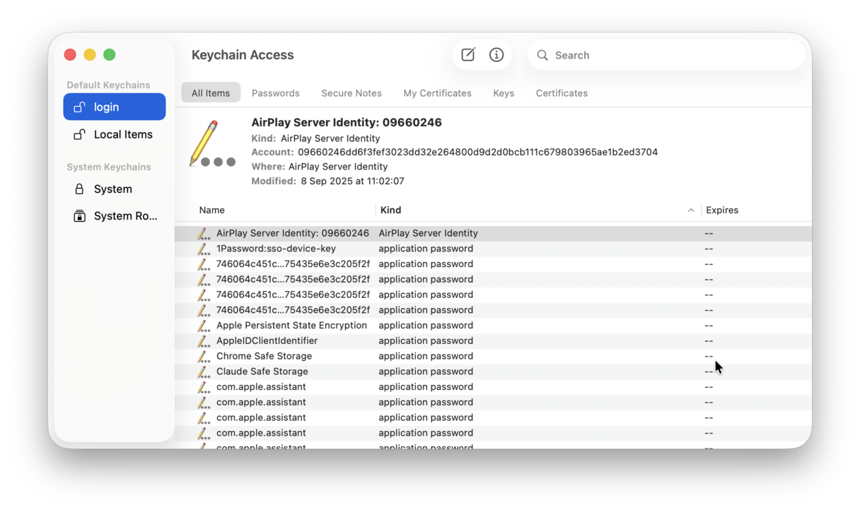 Keychain Access on Mac