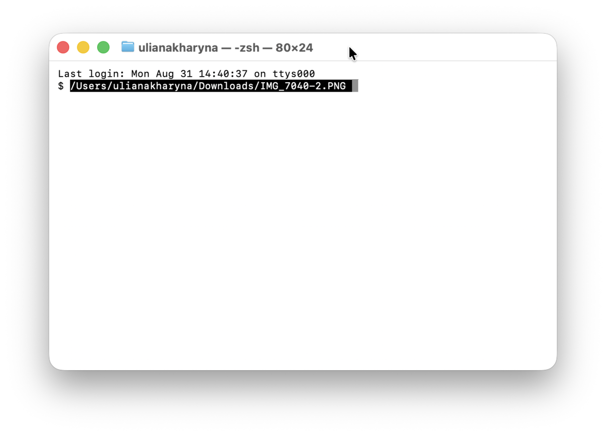 How to copy a file path using Terminal