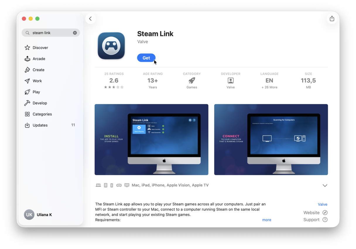 Steam Link on Mac