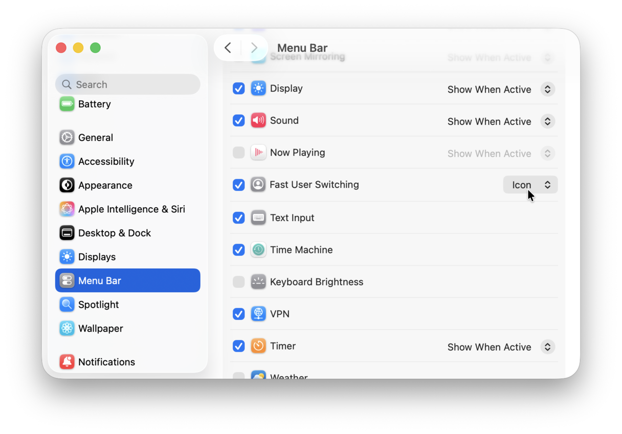 Fast User Switching