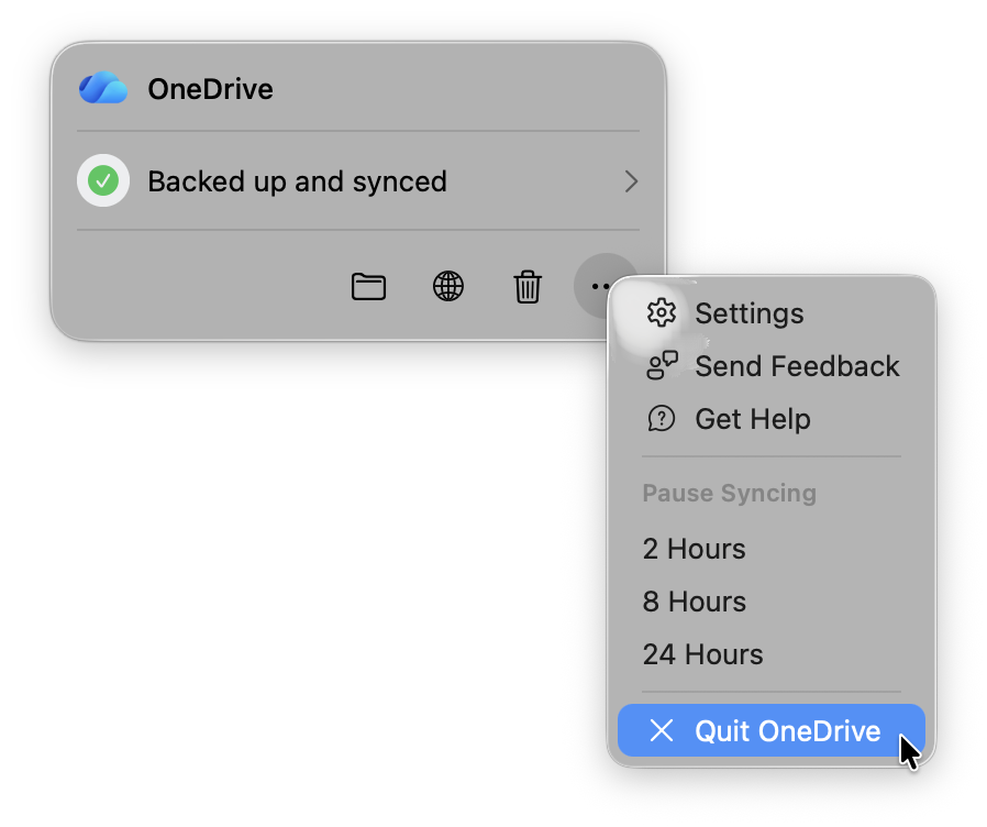 How to quit OneDrive on Mac