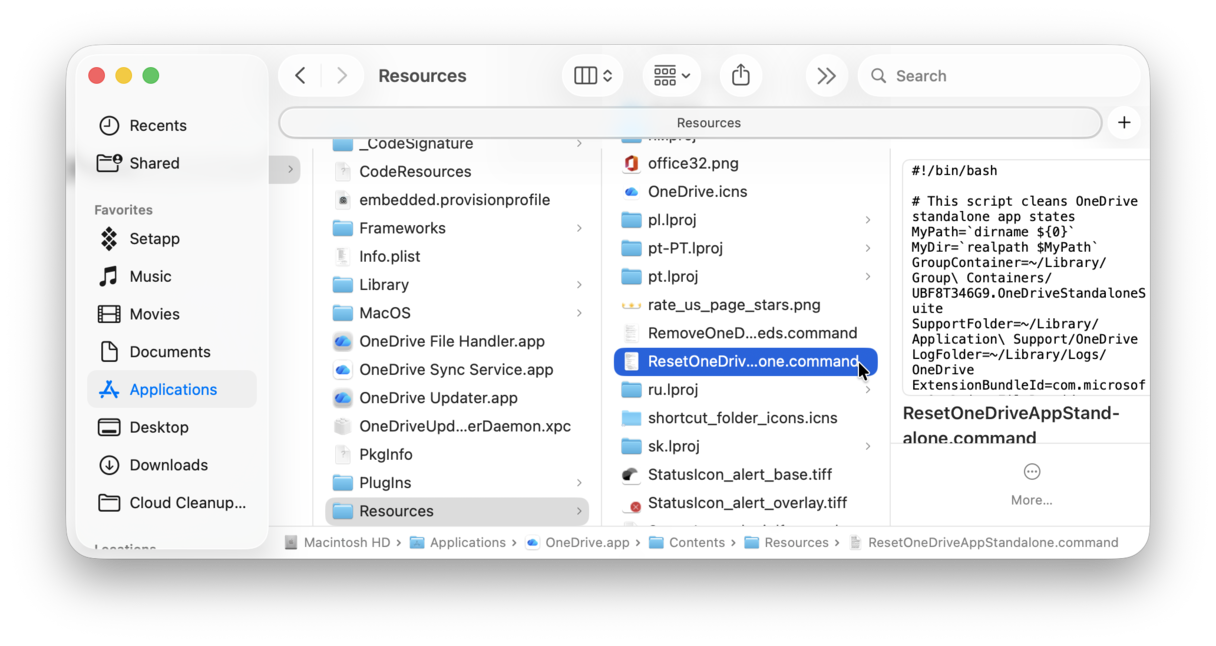 How to clear OneDrive cache on Mac