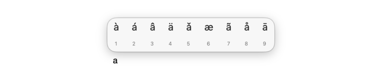 Use the accent menu
