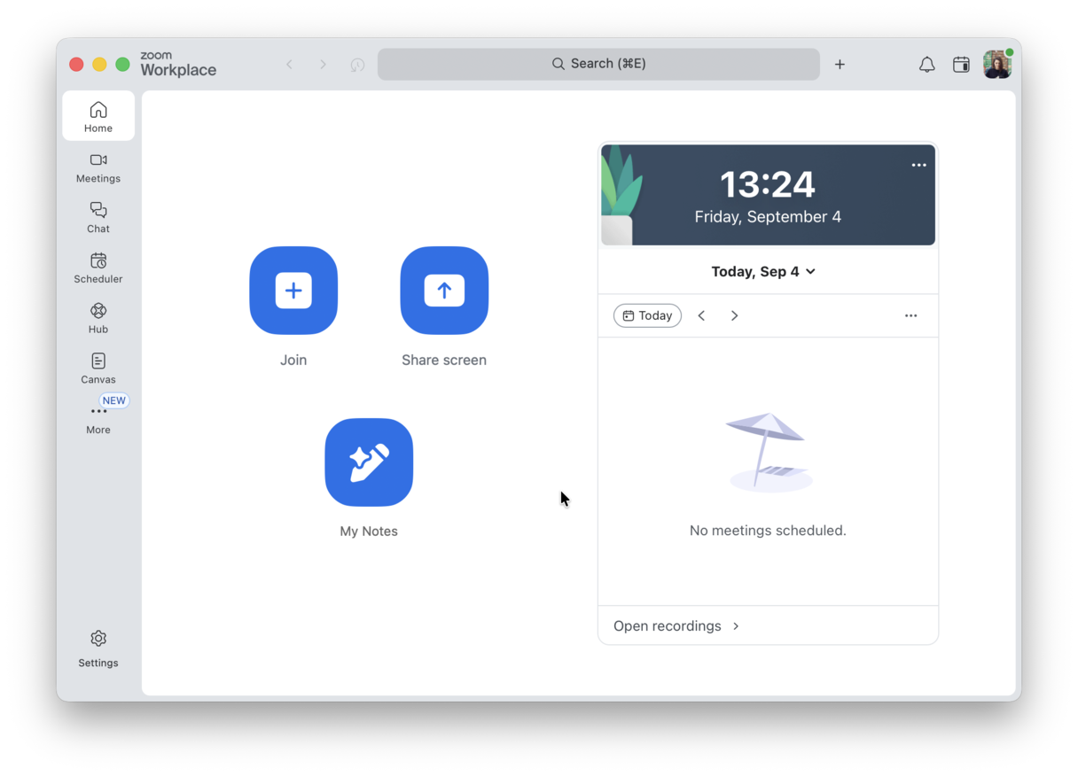 Zoom for online meetings