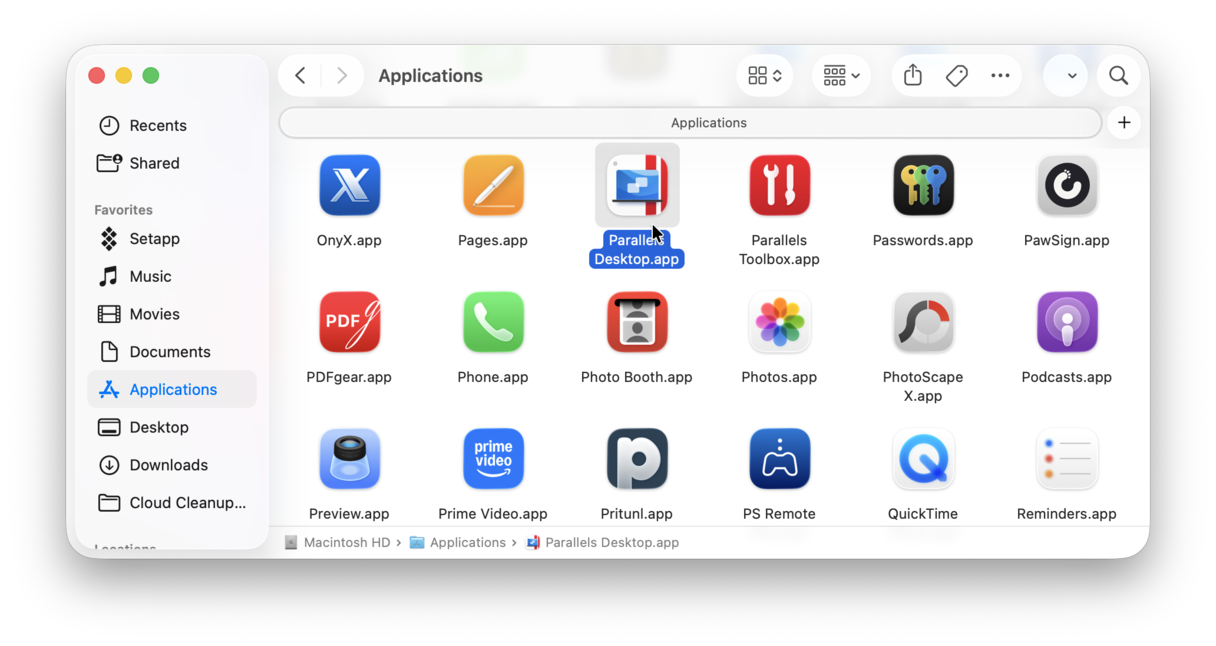 Uninstall Parallels Desktop from Mac