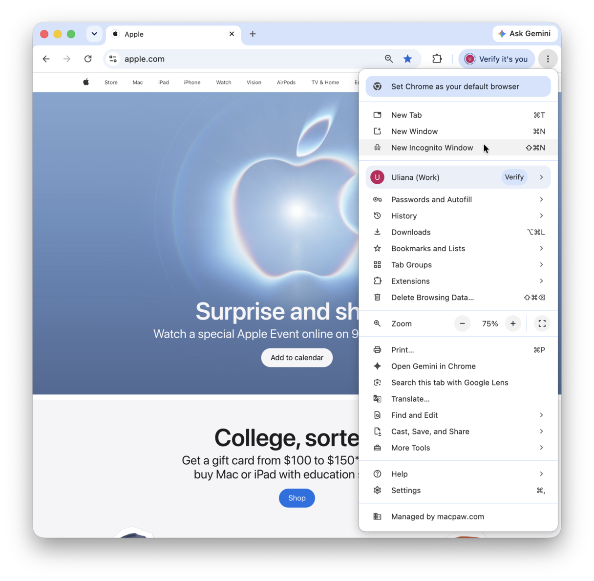how to enter Incognito mode in Chrome