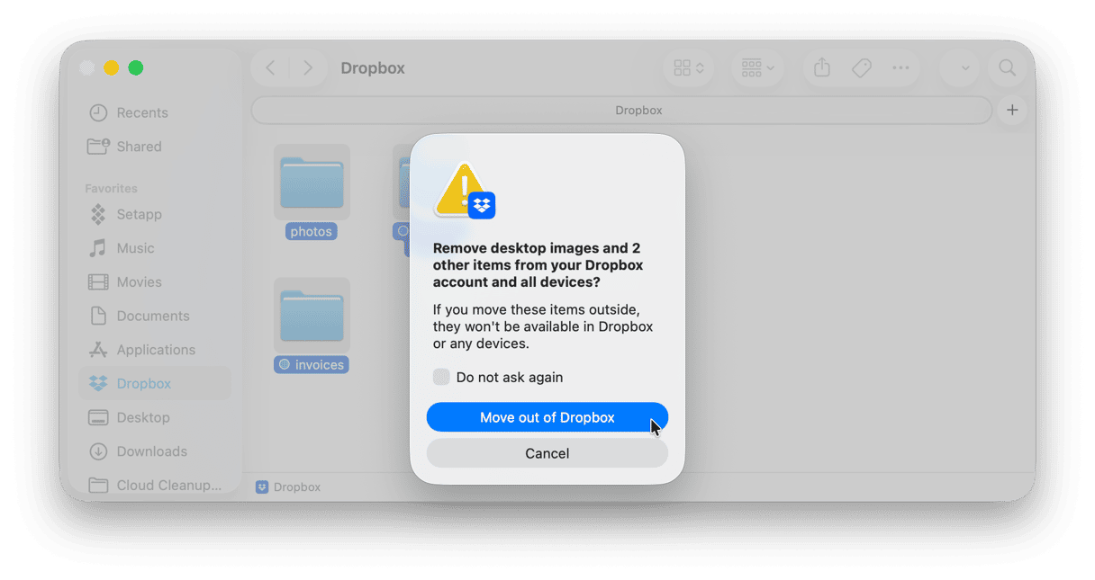 Transfer Dropbox to iCloud on your Mac