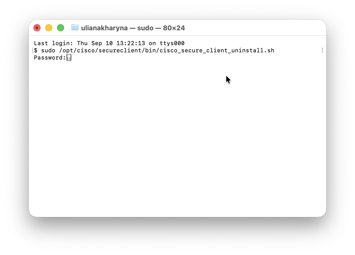 How to uninstall Cisco AnyConnect via Terminal