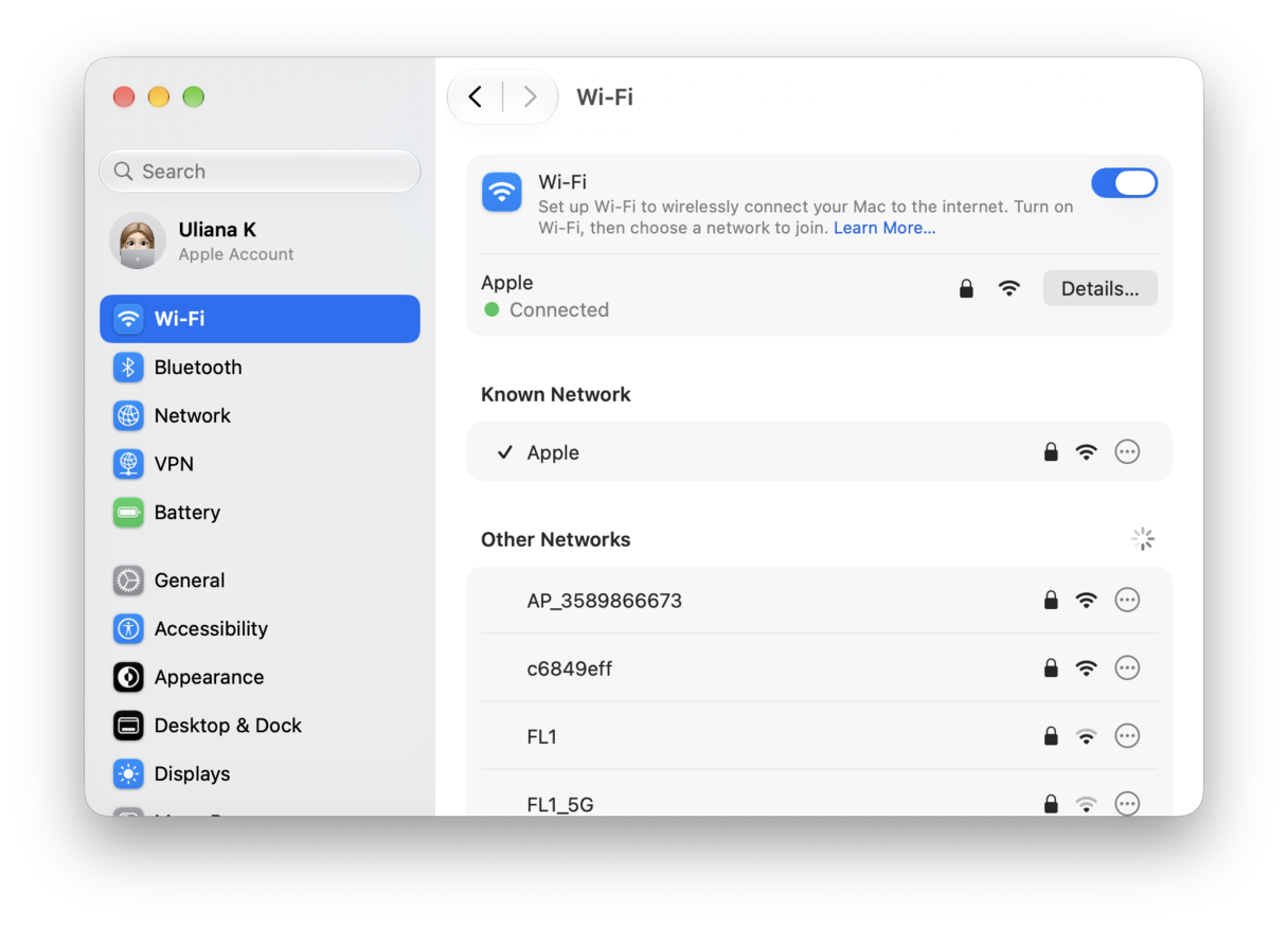 Check internet connection
