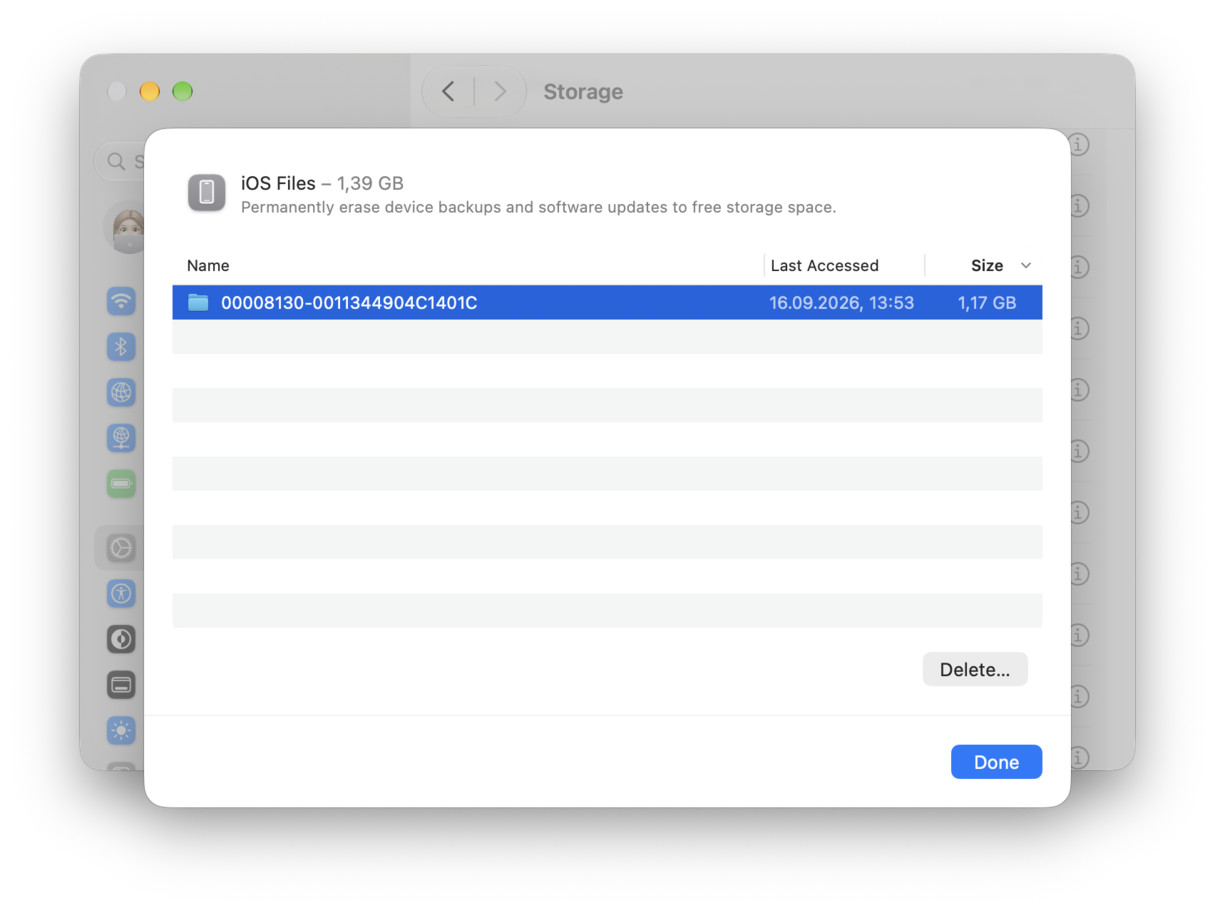 Remove iOS backups
