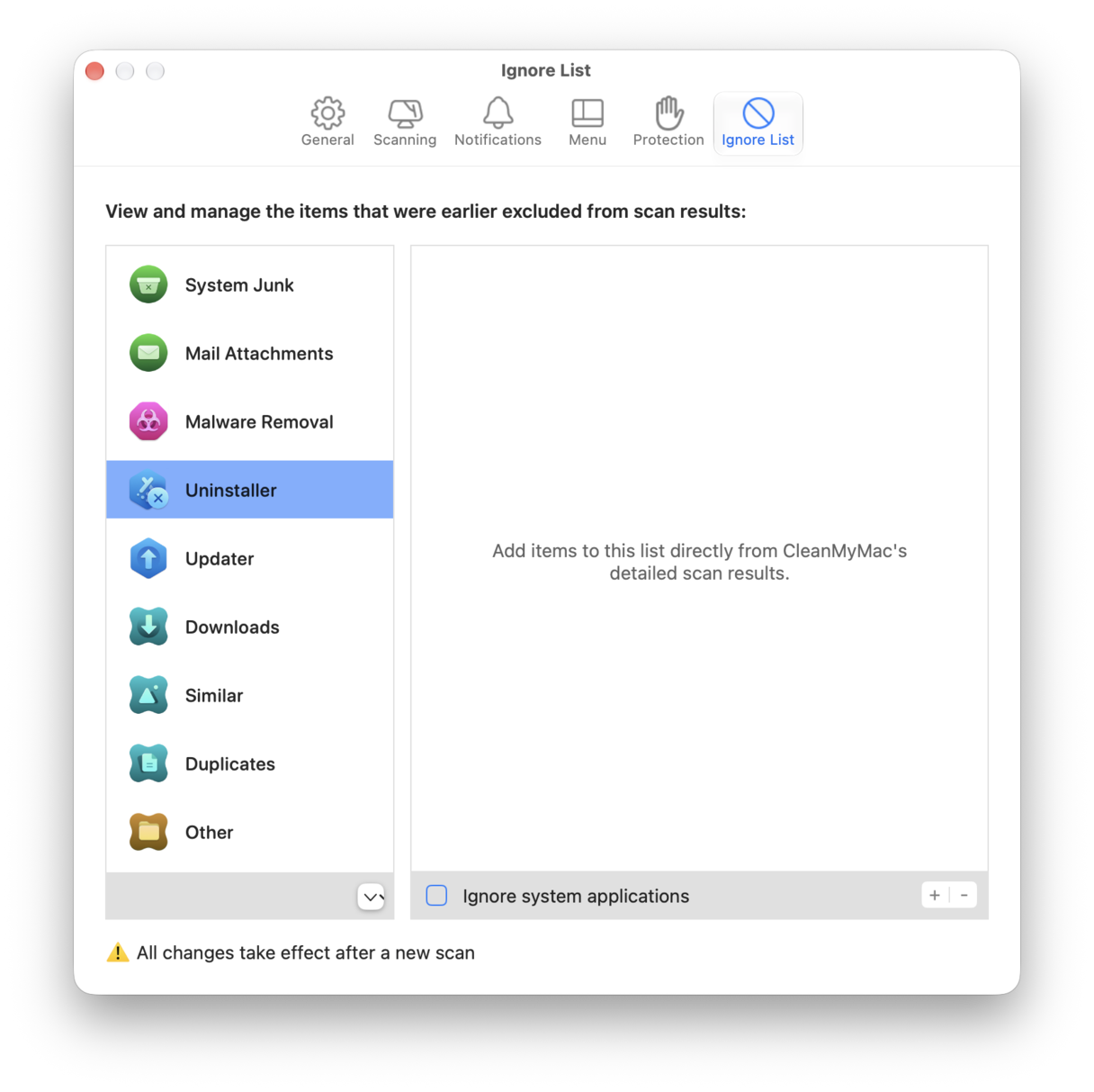 CleanMyMac Settings