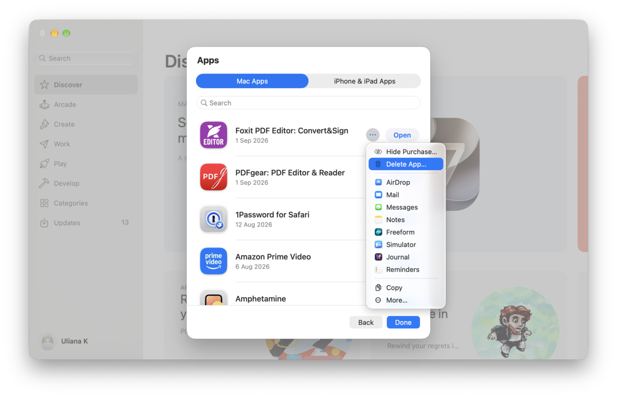 How to uninstall apps downloaded from the AppStore