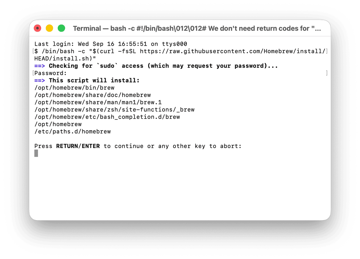 Installing Homebrew on Mac