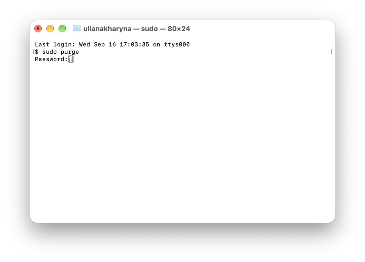 how to free up RAM on Mac via Terminal